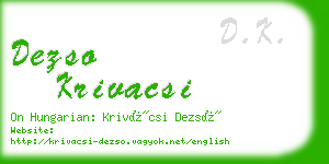 dezso krivacsi business card